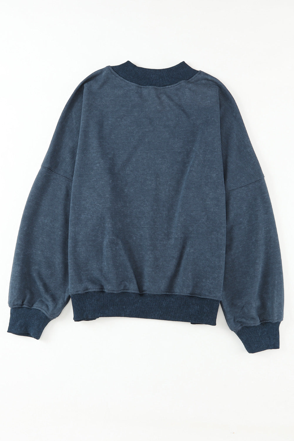 Sky Blue Drop Shoulder Crew Neck Pullover Sweatshirt