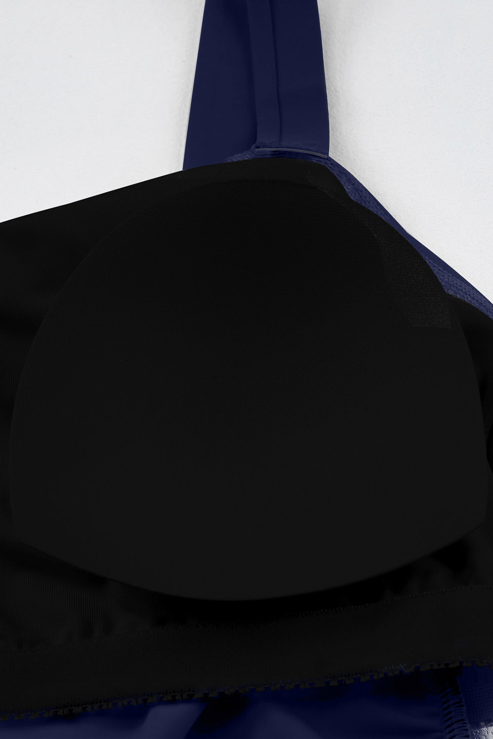 Black Solid Square Neck Sleeveless Tankini Swimsuit