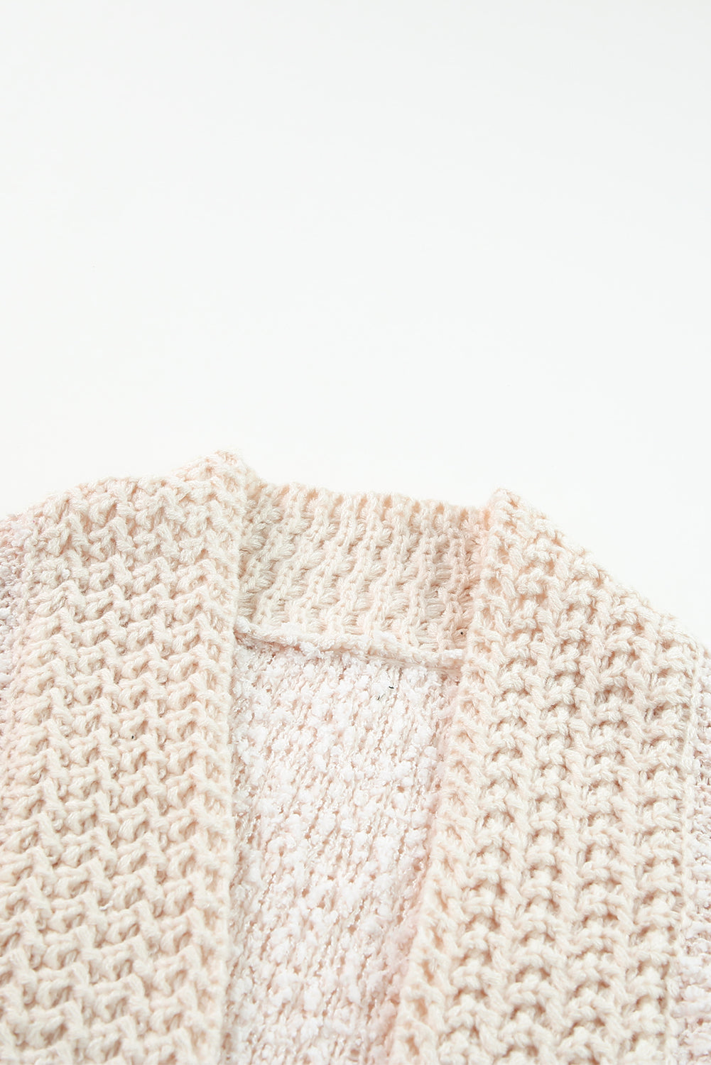 Apricot Popcorn Knit Open Front Cardigan