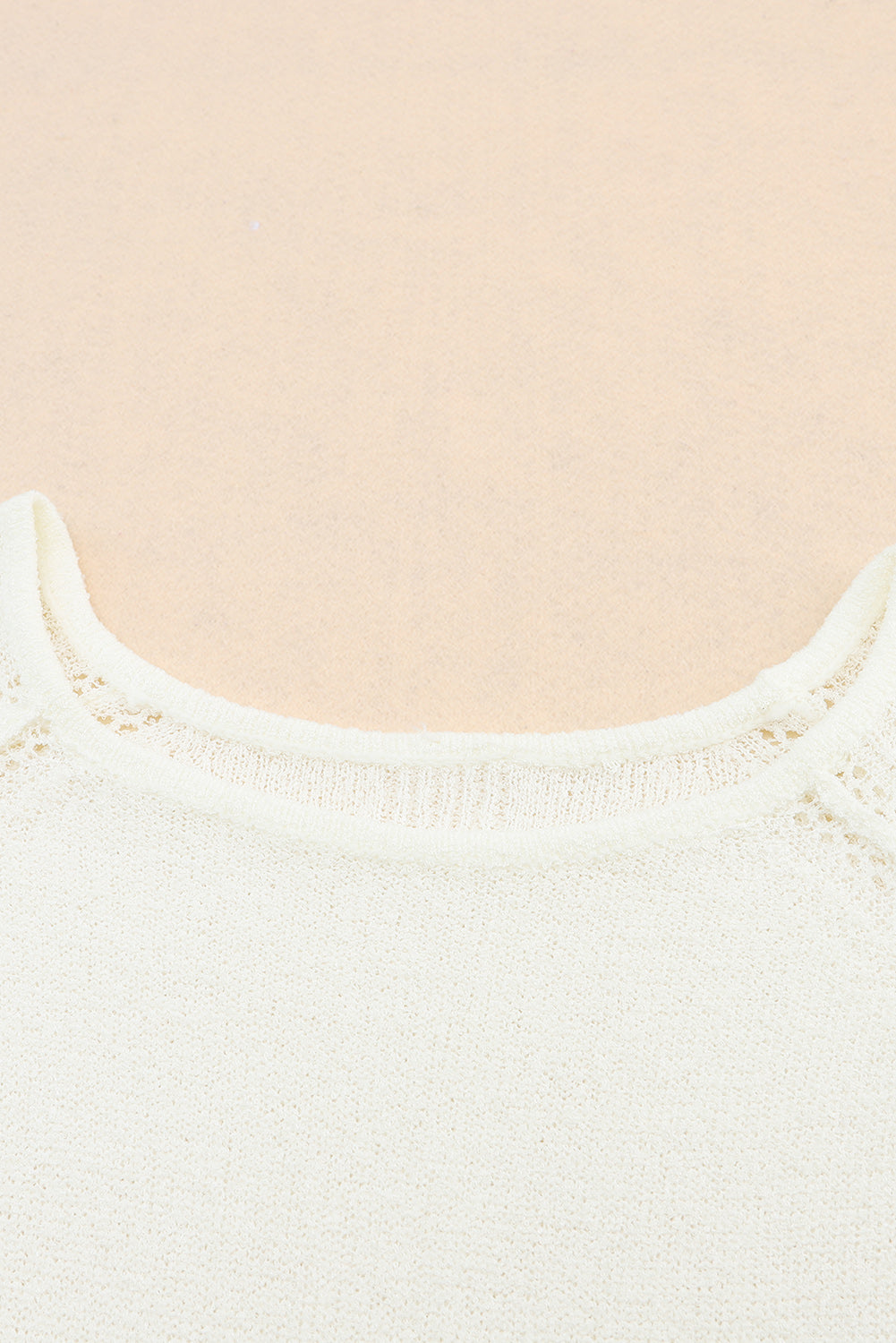 White Long Sleeve Cutout Shoulder Relaxed Sweater