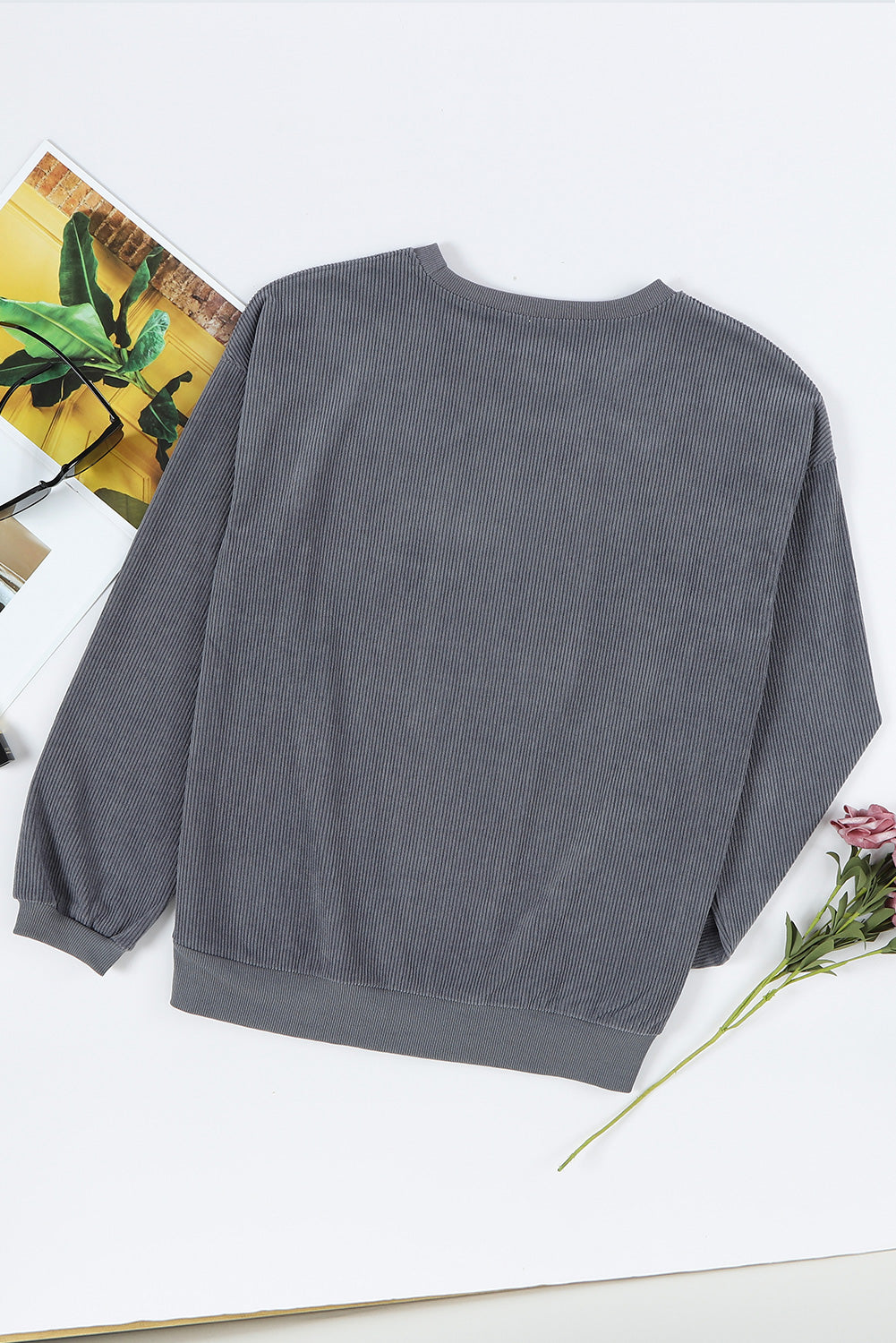 Gray Saddle Up Corded Graphic Sweatshirt