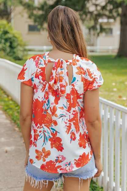 Floral Printed Square Neck Blouse