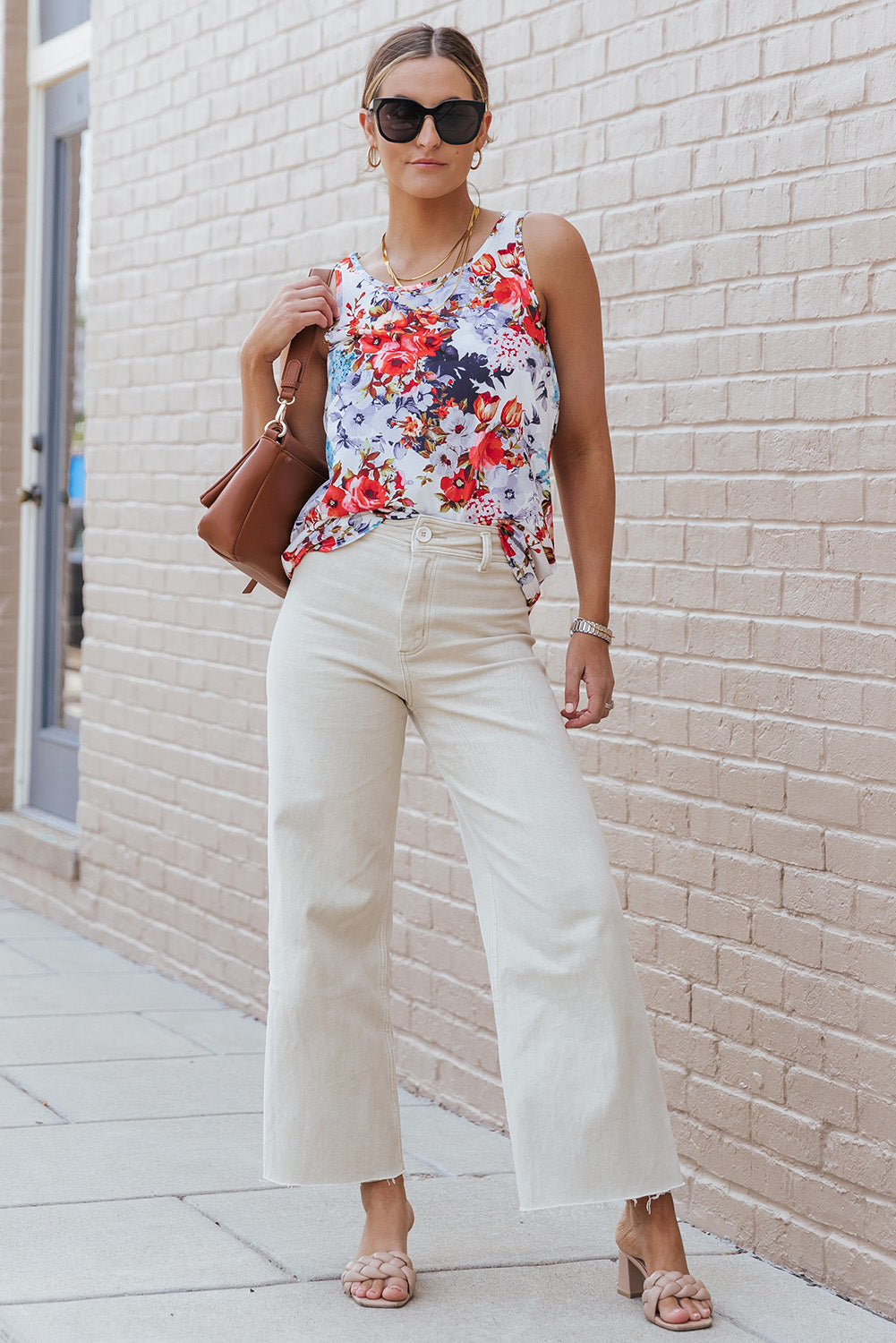 Floral Print Sleeveless Top