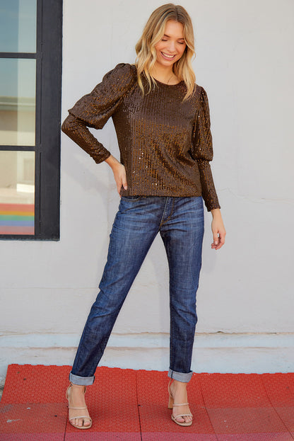 Cuffed Sequin Top