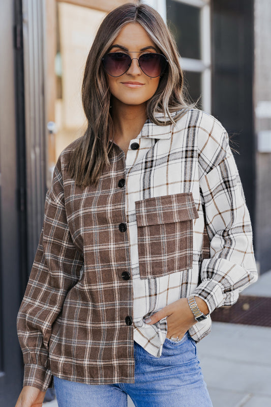 Mixed Plaid Soft Oversized Shirt