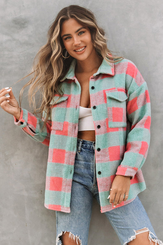 Plaid Pattern Oversized Shacket